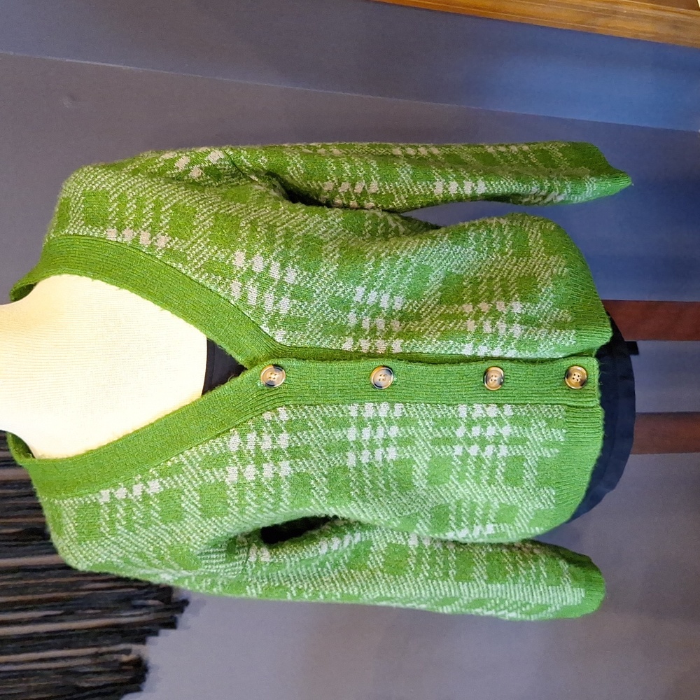 Theo & Spence Plaid Cardigan S